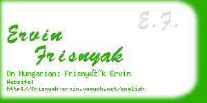 ervin frisnyak business card